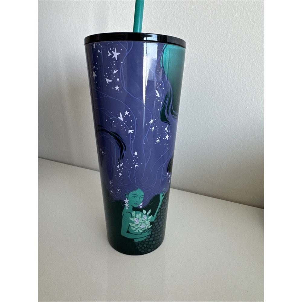 STARBUCKS SIREN MERMAID 2025 PURPLE & GREEN 24oz VENTI TUMBLER COLD CUP